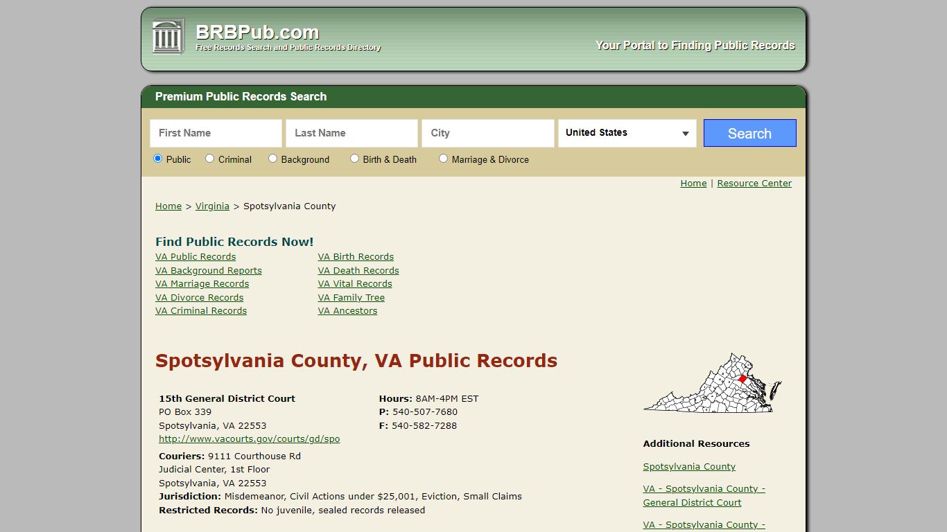 Spotsylvania County Public Records | Search Virginia ...